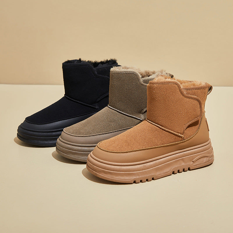 Fleece high-top snow boots women's popular winter new student ins Korean version of thermal casual shoes cotton shoes RD7340