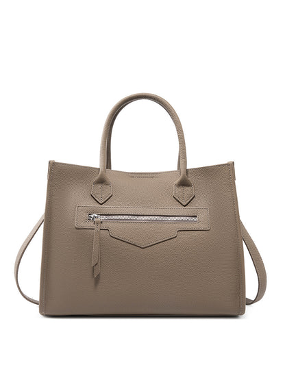 2025 Niche design commuter big bag leather large capacity retro women's bag shoulder computer briefcase portable tote big bag