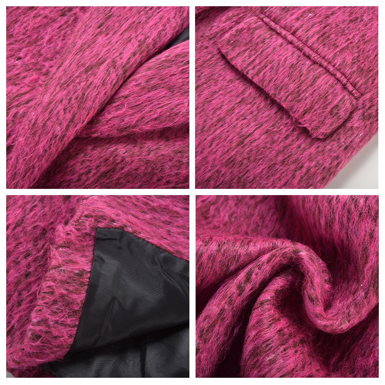 autumn and winter new  fashion high sense of high elegance temperament woolen coat medium and long coat KZ532