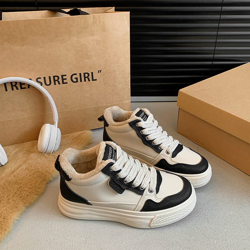 popular winter velvet little white shoes new Korean version ins female students thick baseplate shoes casual and warm XF1251-1