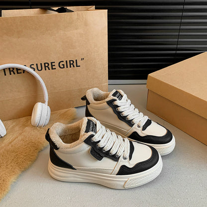 popular winter velvet little white shoes new Korean version ins female students thick baseplate shoes casual and warm XF1251-1