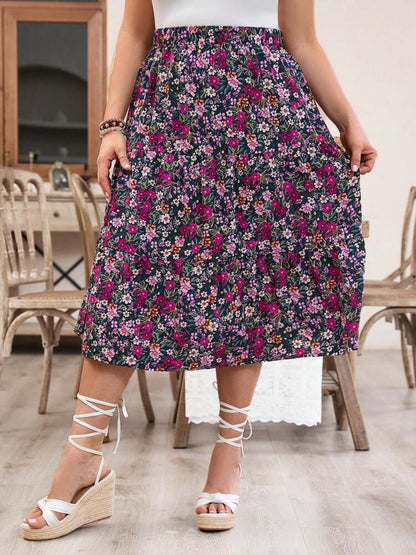 qgtao outfit inspo fall 2024 Spring and Summer Women's Clothing New Fashion Printed Floral High Waist plus Size Dress Women
