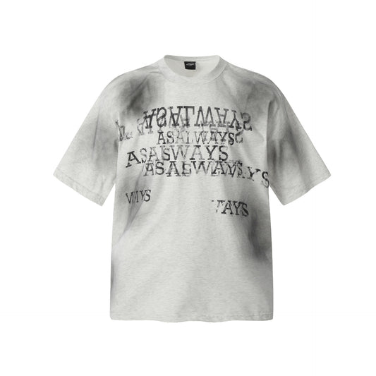 2025 F6622 2025n Street Vintage 2025 Summer Dirty Spray Letter Design Premium Men's Loose Short Sleeve T-Shirt