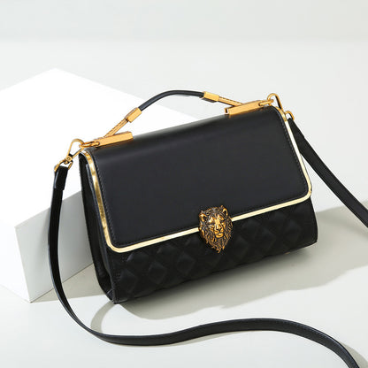 2025 Bag Women's Handbag New Premium Messenger Bag Large Capacity Temperament Shoulder Bag Versatile Rhombus Messenger Bag