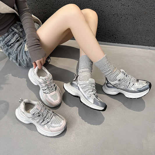 2025 Korean version of autumn trend dad shoes women's popular new soft-soled lightweight and versatile casual sports shoes I student trendy shoes women
