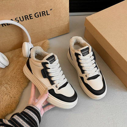 popular winter velvet little white shoes new Korean version ins female students thick baseplate shoes casual and warm XF1251-1