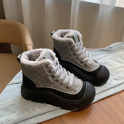 popular winter velvet little white shoes new Korean version ins female students thick-soled heightening sports board shoes casual HY618