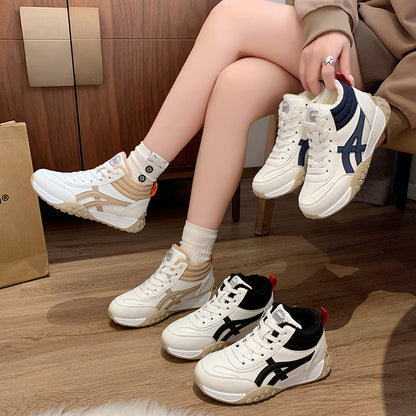 ins Korean version of the new velvet Forrest Gump shoes high-top women's popular winter student running sports platform leisure NK858