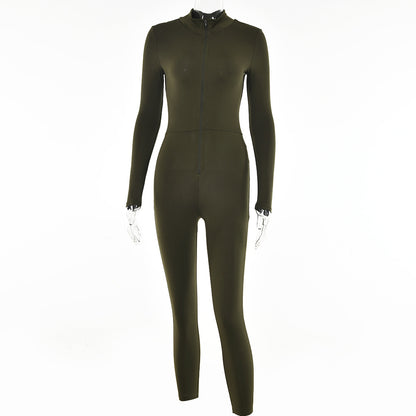 2025  ins fashionable and sexy tight Spice girl jumpsuit, autumn new hot-selling solid color leggings, various combinations