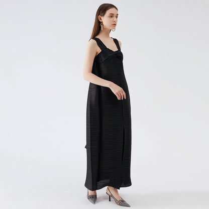 2025 summer new skirt loose casual Miyake pleated niche dress large size medium and long pleated skirt summer