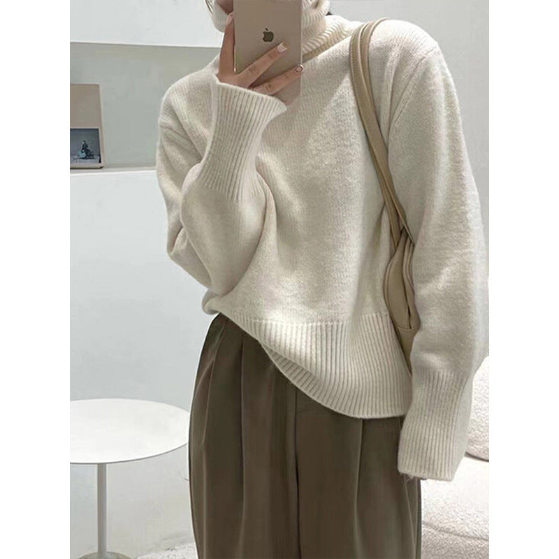 qgtao 2000s fashion 2024 Winter New Korean Style Lazy Style Elegant Knitwear Fashionable Western Style Turtleneck Women's Pullover Sweater