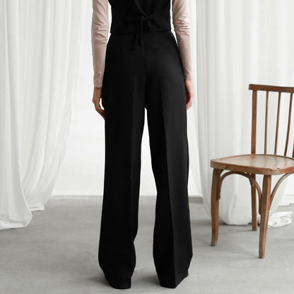 2025 autumn new  commuter casual pants trousers trousers women's clothing Popular trade high-waisted wide-leg trousers drape