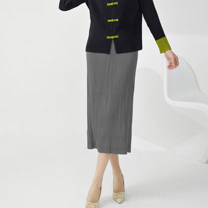 hip skirt skirt, high-end fashion elastic waist split fork loose temperament versatile one-step skirt