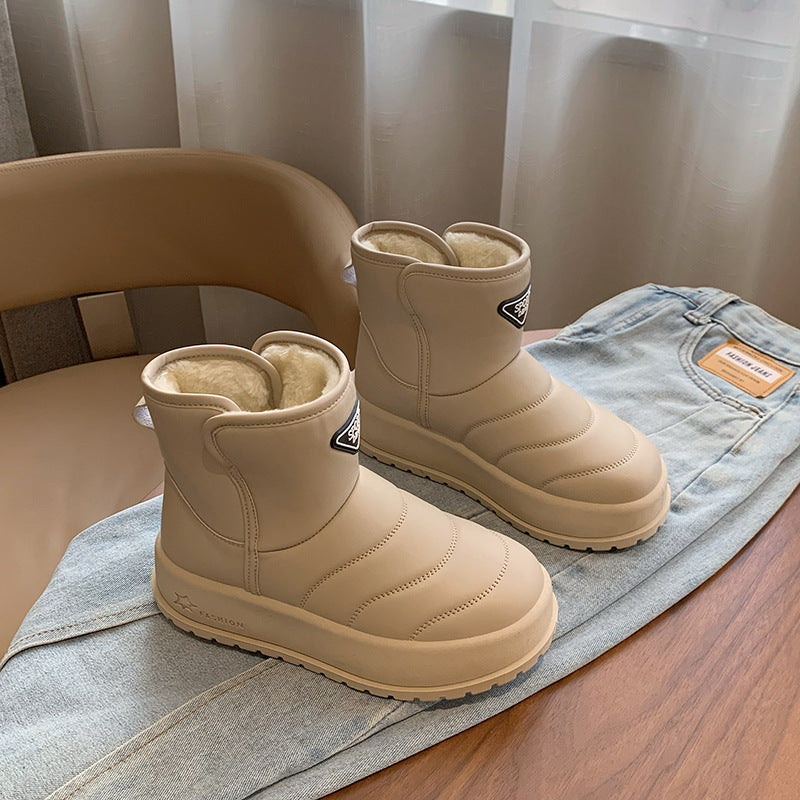 Fleece high-top snow boots women's popular winter new student ins Korean version of thermal casual shoes cotton shoes KT2822