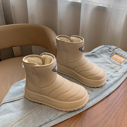 Fleece high-top snow boots women's popular winter new student ins Korean version of thermal casual shoes cotton shoes KT2822