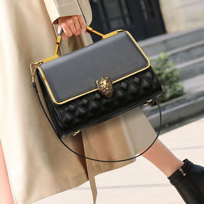 2025 Bag Women's Handbag New Premium Messenger Bag Large Capacity Temperament Shoulder Bag Versatile Rhombus Messenger Bag