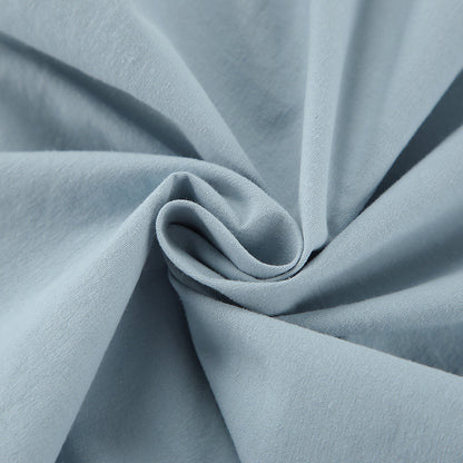 2025 spring and summer high temperament blue high waist versatile cotton and linen skirt  new fashion versatile long dress women