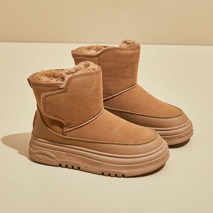 Fleece high-top snow boots women's popular winter new student ins Korean version of thermal casual shoes cotton shoes RD7340