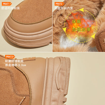 Fleece high-top snow boots women's popular winter new student ins Korean version of thermal casual shoes cotton shoes RD7340