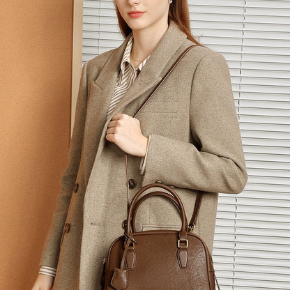 2025 The first layer of cowhide versatile women's bag popular new Boston pillow bag shoulder messenger bag