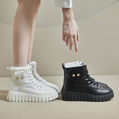 Fleece high-top snow boots for women's popular winter new student ins Korean version of thermal casual shoes cotton shoes ZY12297