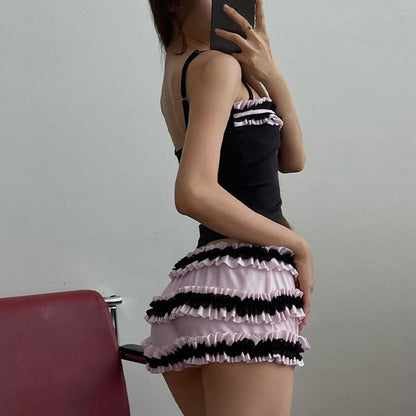 qgtao 2000s fashion Women's Clothing 2024 Summer New Fashion Lace Bow Lace-up Slim Strap Inner Shorts Suit Women