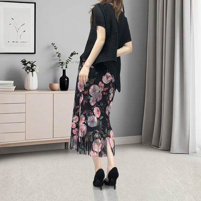 recommends fashion suit women's clothing summer fashion temperament commuting black printing versatile two-piece set