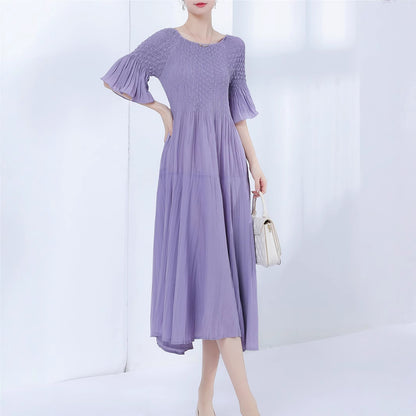 2025 Popular trade women's original single super pendulum dress women's high-end pleated skirt long skirt elegant temperament dress skirt