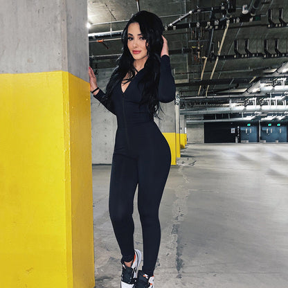 2025  ins fashionable and sexy tight Spice girl jumpsuit, autumn new hot-selling solid color leggings, various combinations