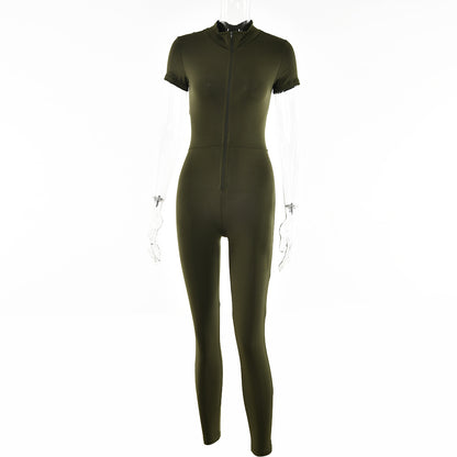 2025  ins fashionable and sexy tight Spice girl jumpsuit, autumn new hot-selling solid color leggings, various combinations