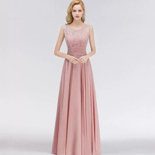 2025Popular, ,   new slim and thin sleeveless lace long evening dress host performance dress
