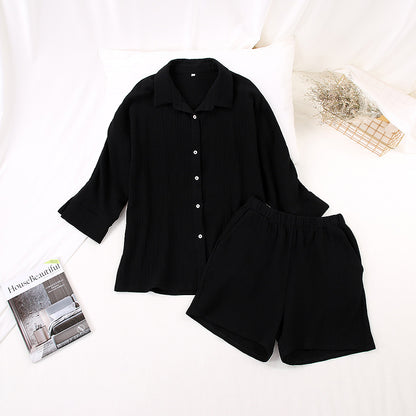 2025 Spring popular new women's clothing shirt shorts two-piece set commuting temperament small fragrant style pure cotton fashion suit women