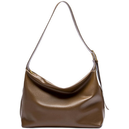 2025 Women's tote bag  Korean version of soft leather commuter casual tote underarm bag tide New retro single shoulder women's messenger bag