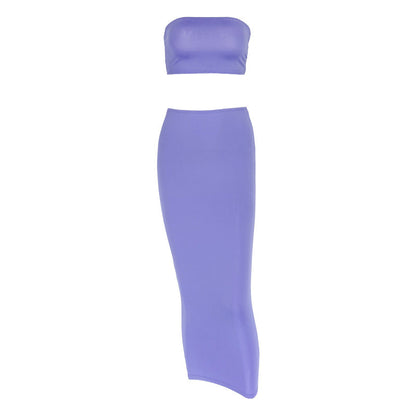qgtao dress to impress outfits 2024 New Women's Sexy Chest-Wrapped Navel Two-Piece Street Tight Skirt Suit Summer