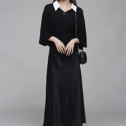 Guofeng  new summer casual temperament A-shaped skirt new Chinese solid color high-end lace skirt N5012