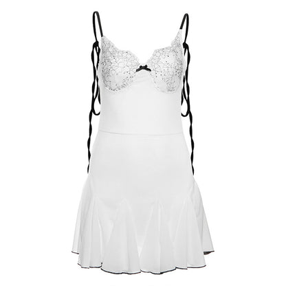 2025 style  spring new women's clothing exquisite lace splicing tulle elegant party dress