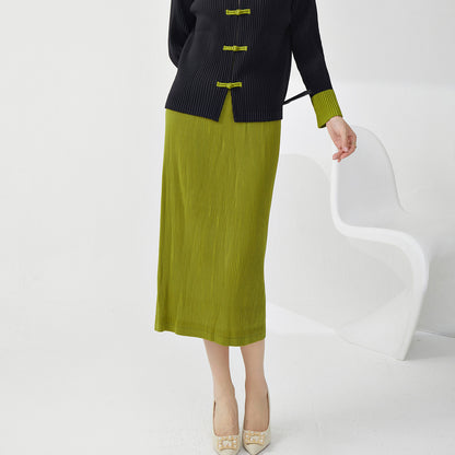 hip skirt skirt, high-end fashion elastic waist split fork loose temperament versatile one-step skirt