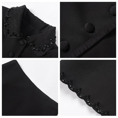 celebrity style fashion suit black small suit small skirt two-piece set women's autumn and winter women's clothing