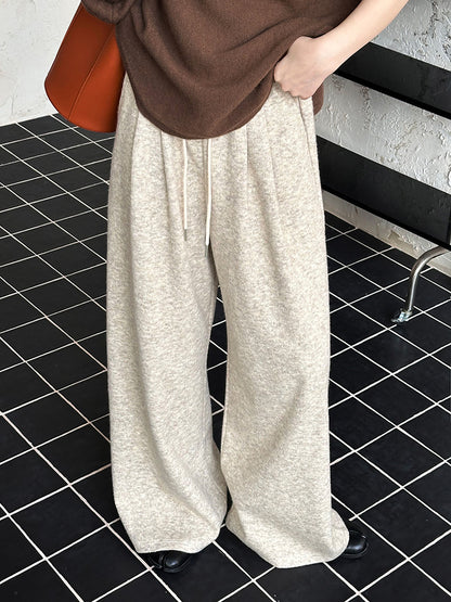 2025 popular autumn and winter new pants Korean lazy style design comfortable casual wide-leg pants 4695