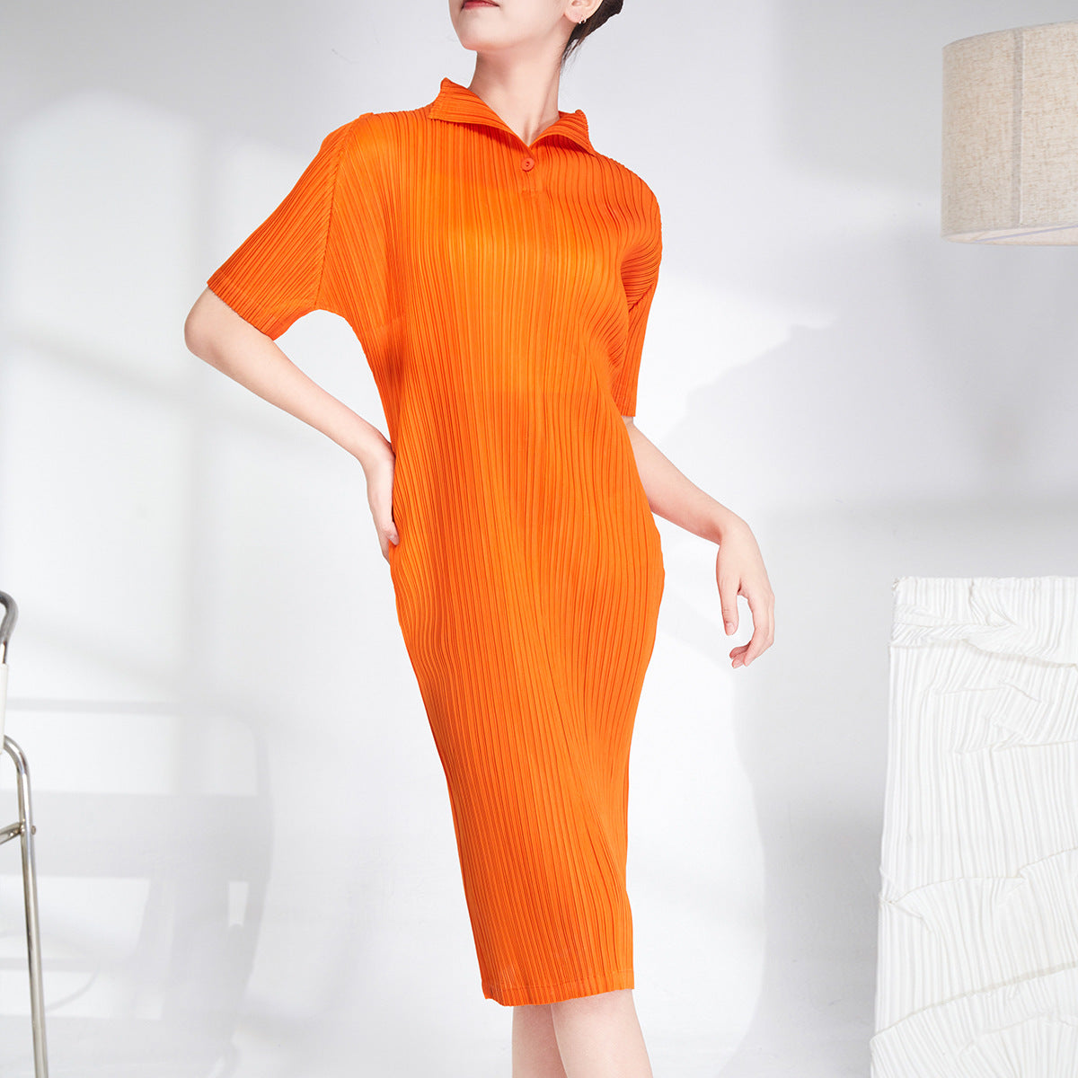 dress light luxury small women's clothing counter basic simple commuting versatile temperament medium and long dress Popular style