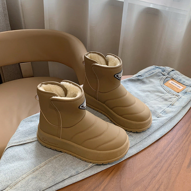 Fleece high-top snow boots women's popular winter new student ins Korean version of thermal casual shoes cotton shoes KT2822