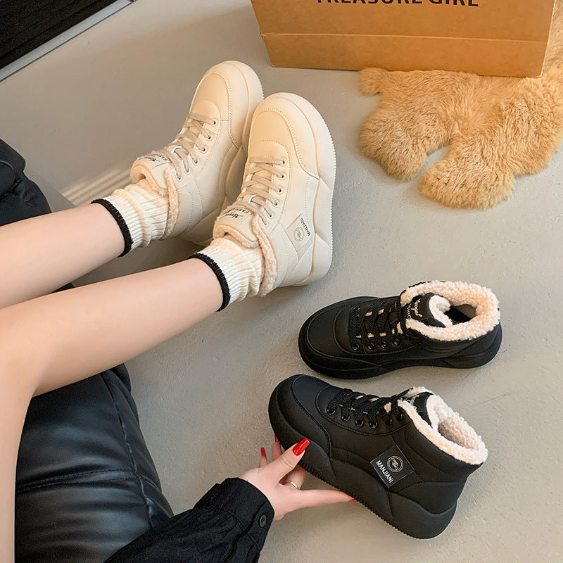 popular winter velvet little white shoes new Korean version ins female students thick baseplate shoes casual shoes warm XQ356-1