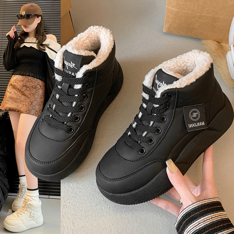 popular winter velvet little white shoes new Korean version ins female students thick baseplate shoes casual shoes warm XQ356-1