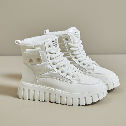 Fleece high-top snow boots for women's popular winter new student ins Korean version of thermal casual shoes cotton shoes ZY12297