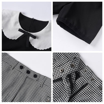 Qiandongge A-shaped short skirt for women's autumn and winter new temperament hip skirt for small people, high waist and thin skirt J4110