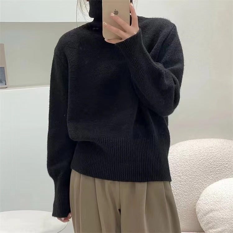 qgtao 2000s fashion 2024 Winter New Korean Style Lazy Style Elegant Knitwear Fashionable Western Style Turtleneck Women's Pullover Sweater