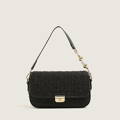 2025 Women's bag new Korean version trendy fashion versatile personality PU picofarad stick armpit bag, retro portable shoulder bag women