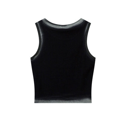 qgtao 2000s fashion Tkpa American Hot Girl Style U-Neck Camisole Women's Summer Butterfly Patch Embroidered Retro Vest
