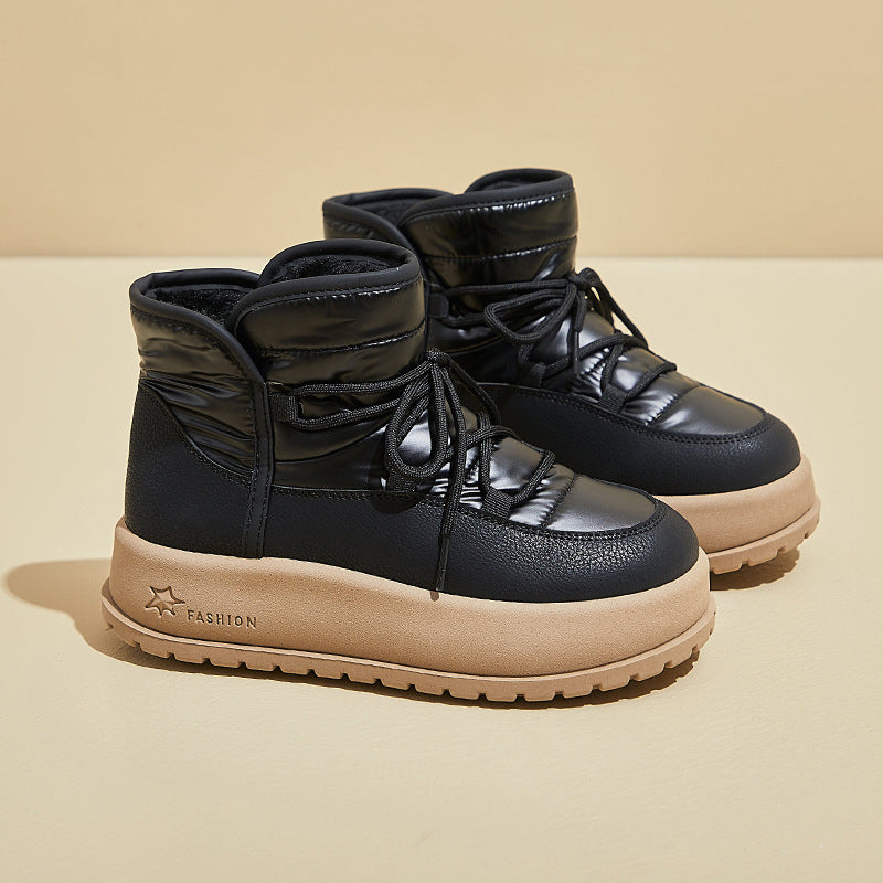 Fleece high-top snow boots women's popular winter new student ins Korean version of thermal casual shoes cotton shoes KT2825