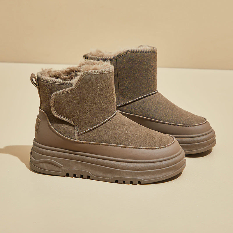 Fleece high-top snow boots women's popular winter new student ins Korean version of thermal casual shoes cotton shoes RD7340